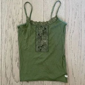 VINTAGE Hollister cotton lace tank Cami Tank Top Strappy New rare Y2K